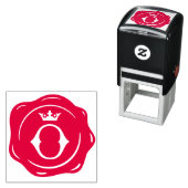 O -アンティークワックスシールゴシック王冠イニシャル文字 セルフインキングスタンプ (インサイチュ)