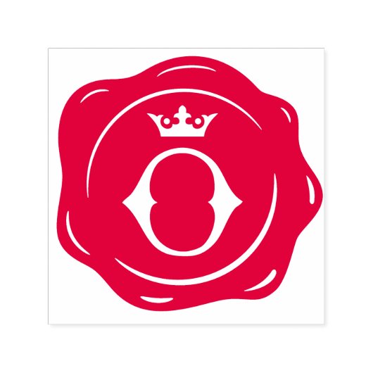 O -アンティークワックスシールゴシック王冠イニシャル文字 セルフインキングスタンプ (デザイン)