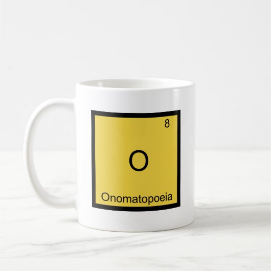 O - オノマトペ おもしろい 化学 元素記号 コーヒーマグカップ (左)