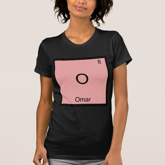 O - オマール おもしろ 化学 元素記号 Tシャツ (正面)