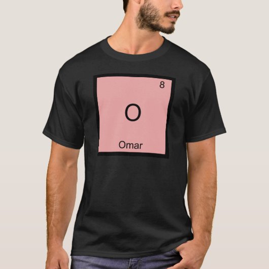 O - オマール おもしろ 化学 元素記号 Tシャツ (正面)