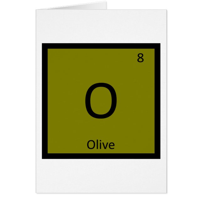 O - オリーブ化学元素記号 (正面)