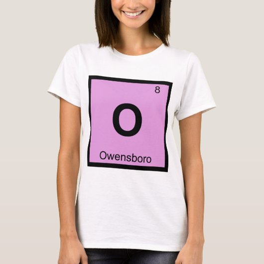 O - オーウェンズボロ ケンタッキー 化学 周期表 Tシャツ (正面)