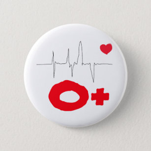 O+ ファンキーな血液型心拍数ボタン 缶バッジ