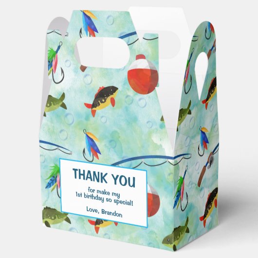 O – フィッシュと一緒に行った魚釣りの小さな漁師の誕生日 フェイバーボックス (オープン)