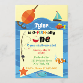 O – フィッシュアリオン誕生日招待状 招待状