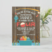 O – フィッシュアリフォー魚釣り誕生日招待状 招待状 (スタンド正面)