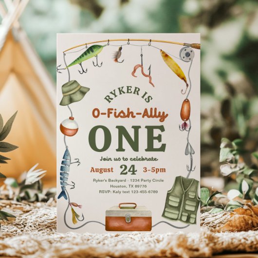 O – フィッシュアリー誕生日招待状 招待状