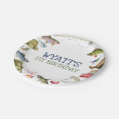 O – フィッシュアリー魚釣り誕生日 ペーパープレート (アングル)