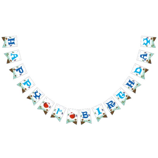 O – フィッシュ同盟小型漁師魚釣り誕生日 バンティングフラッグ (全)