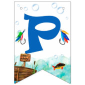 O – フィッシュ同盟小型漁師魚釣り誕生日 バンティングフラッグ (第3の旗)