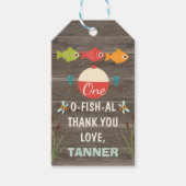 O – フィッシュ – アル感謝してい魚釣り誕生日メッセージカード ギフトタグ (正面)
