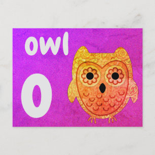 o – フクロウフラッシュカード ポストカード