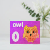 o – フクロウフラッシュカード ポストカード (スタンド正面)