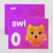 o – フクロウフラッシュカード ポストカード (正面/裏面)