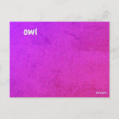 o – フクロウフラッシュカード ポストカード (裏面)
