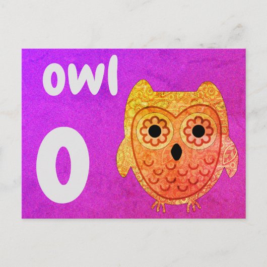 o – フクロウフラッシュカード ポストカード (正面)
