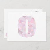 O - 低ポリ三角形 - ニュートラル ピンク パープル グレー ポストカード (正面/裏面)