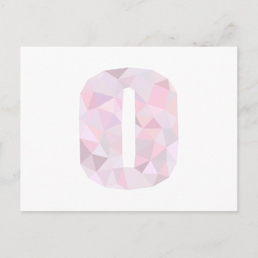 O - 低ポリ三角形 - ニュートラル ピンク パープル グレー ポストカード (正面)