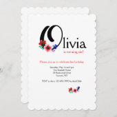 "O"文字（任意の名と文字Oを追加） 招待状 (正面/裏面)