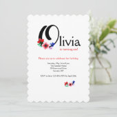 "O"文字（任意の名と文字Oを追加） 招待状 (スタンド正面)