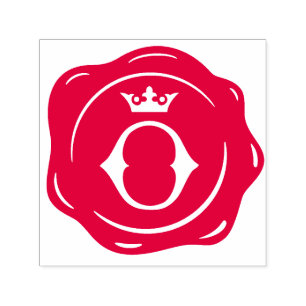 O -旧式なワックスのシールのゴシック様式王冠の大文字 セルフインキングスタンプ