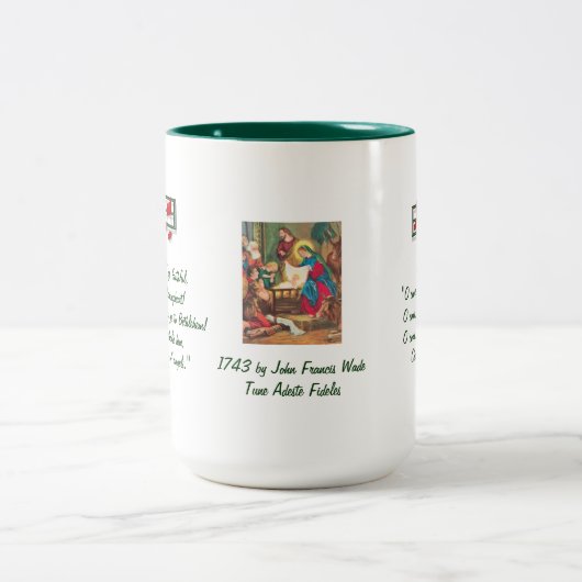 O 来All Ye忠実なHymn 2トーンのコーヒーマグ ツートーンマグカップ (中央)