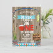 O-素朴Fish-Alの最初の誕生日パーティーの招待状 招待状 (スタンド正面)