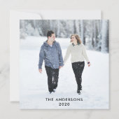 O,聖なる夜手レタリングスクリプト | B&W | フォト 案内状 (裏面)