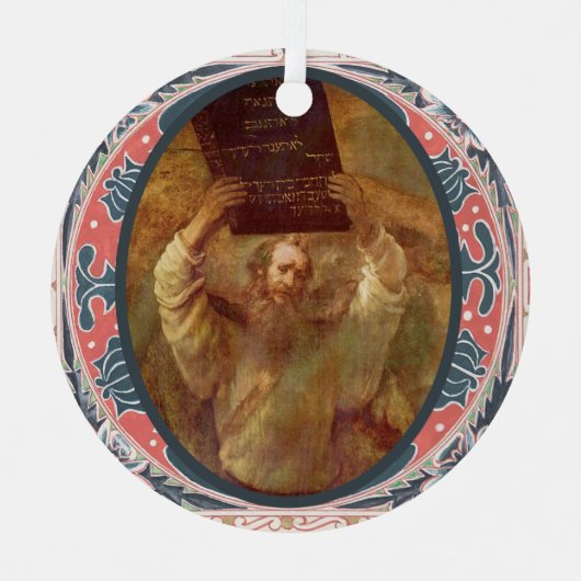 O Adonai Moses and Ten Commandments Advent メタルオーナメント (正面)