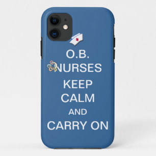O.B. ナースは平静を保ちます+ラッセル音の/Summerのスカイブルー iPhone 11 ケース