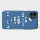 O.B. ナースは平静を保ちます+ラッセル音の/Summerのスカイブルー Case-Mate iPhoneケース (裏面(横))