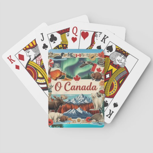 O Canada コラージュ - ビンテージ愛国的なトランプ トランプ (裏面)