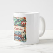 O Canada コラージュ - ビンテージ パトリオティック ジャンボコーヒーマグカップ (正面右)