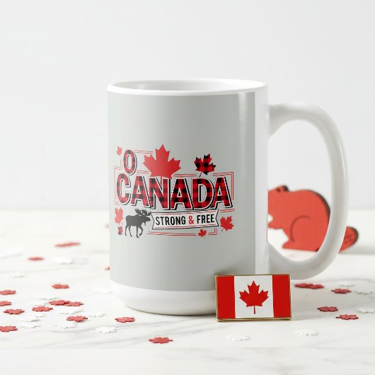 O Canada Strong & Free Moose ID1314 コーヒーマグカップ