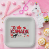 O Canada Strong & Free Moose ID1314 ペーパープレート (パーティー)