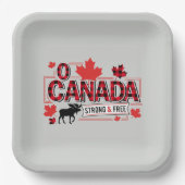 O Canada Strong & Free Moose ID1314 ペーパープレート (正面)