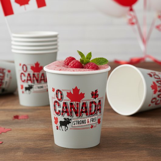 O Canada Strong & Free Moose ID1314 紙コップ