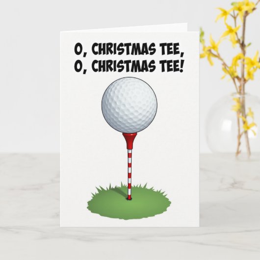 O Christmas Tee Golf Pun Card カード (黄色い花)