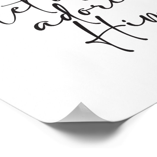 O Come Let Us Adore Him Christmas Art Print ポスター (角)