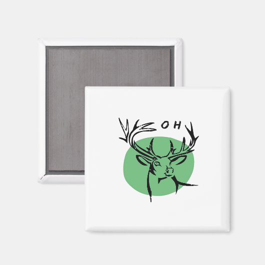 O Dear O Dear Green Minimal Modern Design  マグネット (正面/裏面)