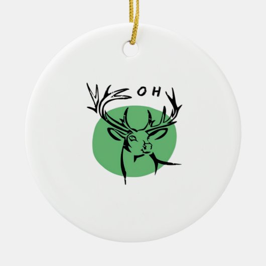 O Dear O Dear Green Minimal Modern Design Ornament セラミックオーナメント (正面)