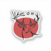 O Dear O Dear Red Retro Classic Design  シール (正面)