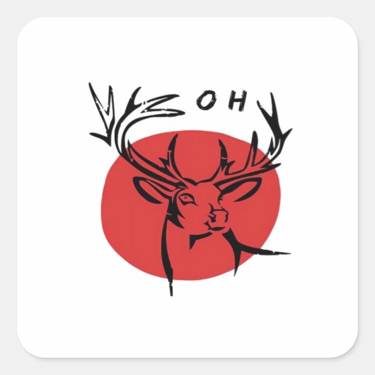 O Dear O Dear Red Retro Classic Design  スクエアシール (正面)