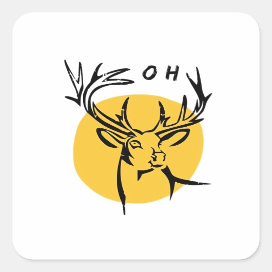 O Dear O Dear Yellow Artistic Style  スクエアシール (正面)