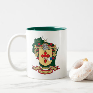 O " Donnell家族Crest_Wisconsin Mug_Green ツートーンマグカップ
