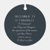 O Emmanuel Renaissance Christian Art Jesse Tree メタルオーナメント (裏面)