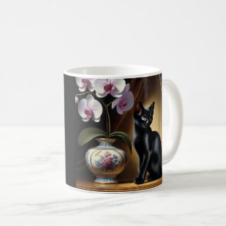 "O Encanto Felino: GCaneca branca clássica, 325 ml コーヒーマグカップ