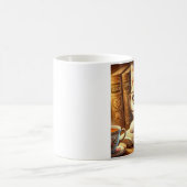 "O Encanto Felino: Guardiões de Mistérios e Carinh コーヒーマグカップ (中央)