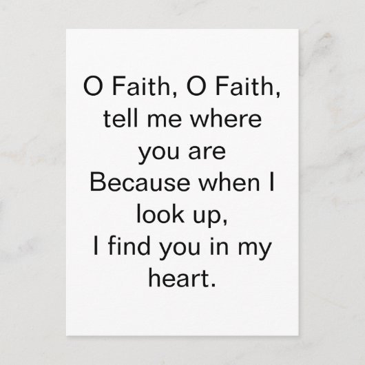 O Faith 励まし ポストカード (正面)
